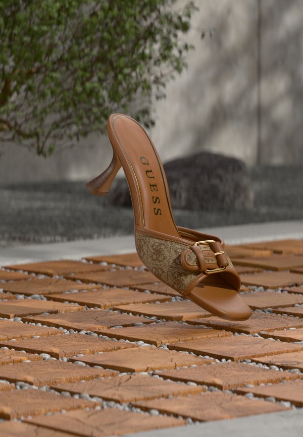 Guess DISTA2 - Heeled mules - beige/brown