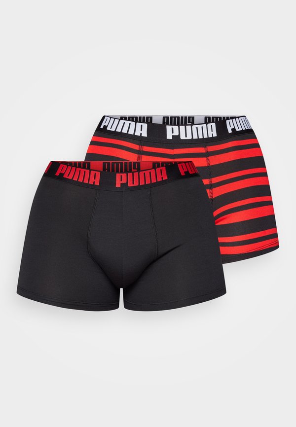 Puma MEN EVERYDAY HERITAGE STRIPE 2 PACK - Trunks - red/black