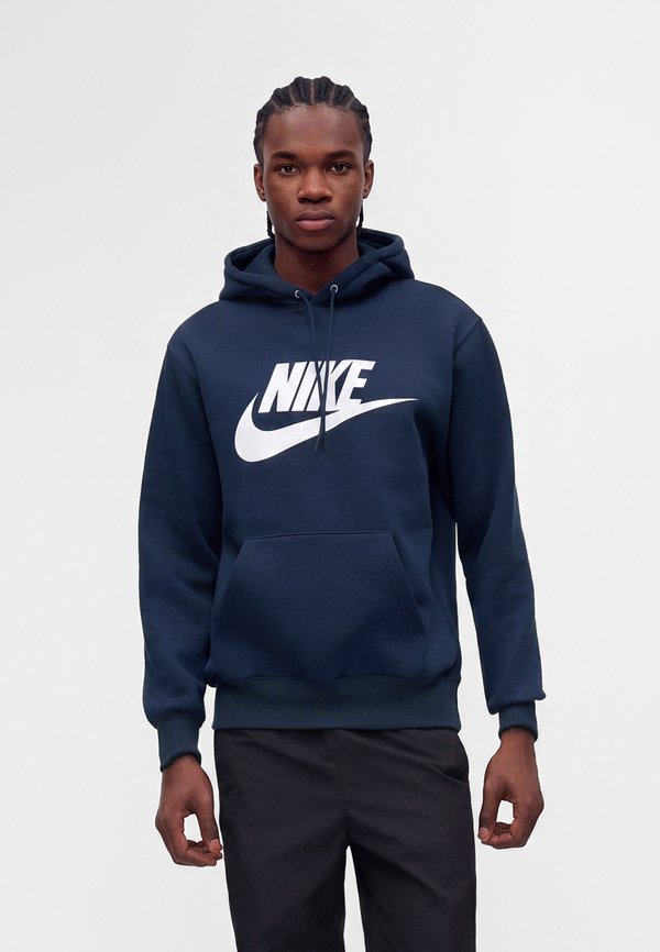 Nike Sportswear CLUB - Hoodie - obsidian/white