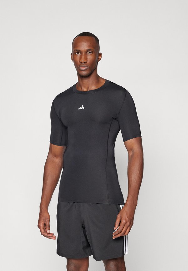adidas Performance TECHFIT SHORT SLEEVE TEE MEN - Sports T-shirt - black