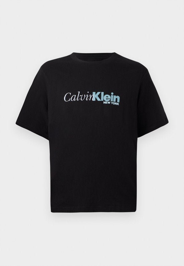 Calvin Klein CURSIVE GRAPHIC - Print T-shirt - black