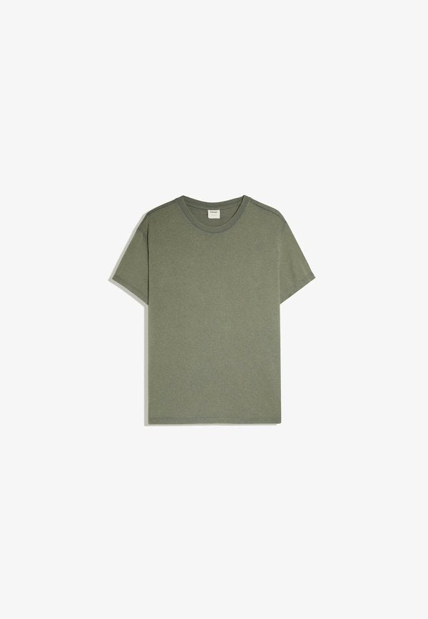 Bershka SHORT SLEEVE - T-SHIRT - Basic T-shirt - khaki