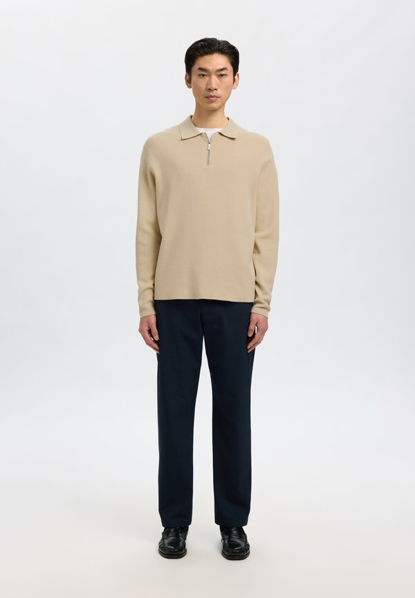 Selected SLHTELLER FN RELAXED HALF ZIP POLO NOOS