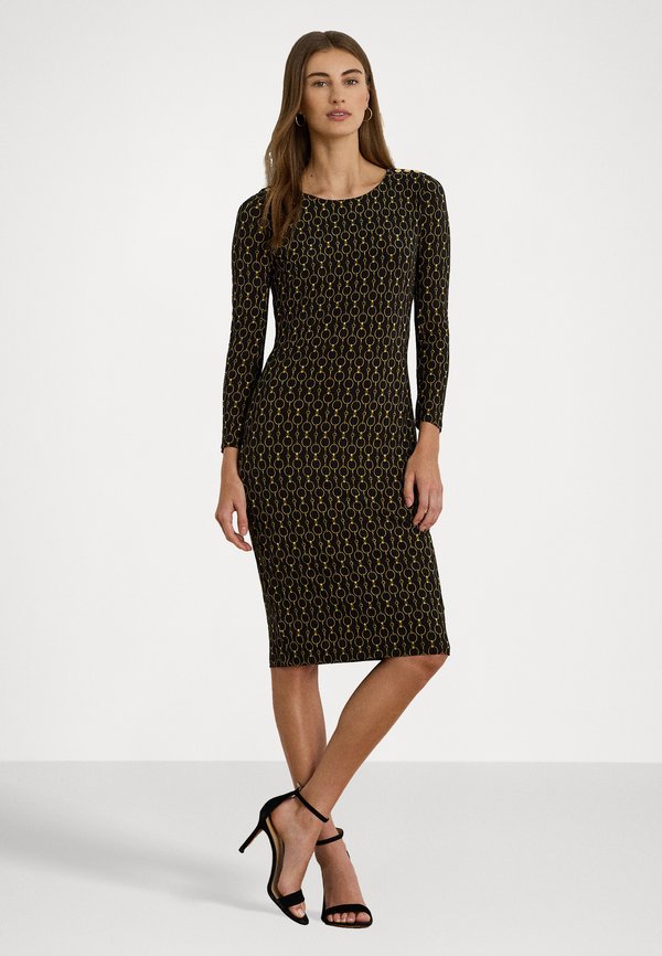 Lauren Ralph Lauren ROMEE CHAIN PRINT THREE QUARTER SLEEVE DRESS
