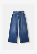 Bershka WIDE-LEG - Wide Leg - dark blue