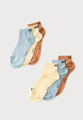 Puma QUARTER PLAIN UNISEX 6 PACK - Sports socks - blue/soft yellow/cinnabar