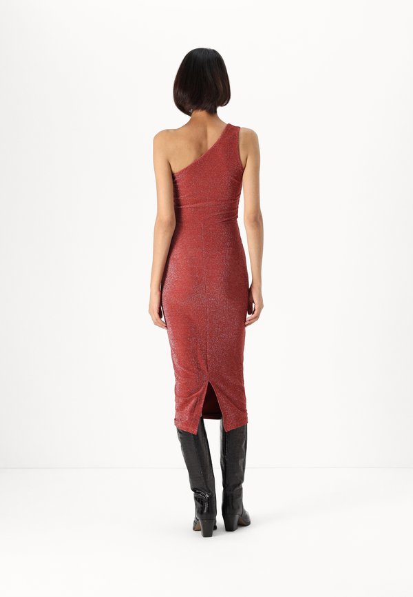WAL G TALL MELODY ONE SHOULDER GLITTER MIDI