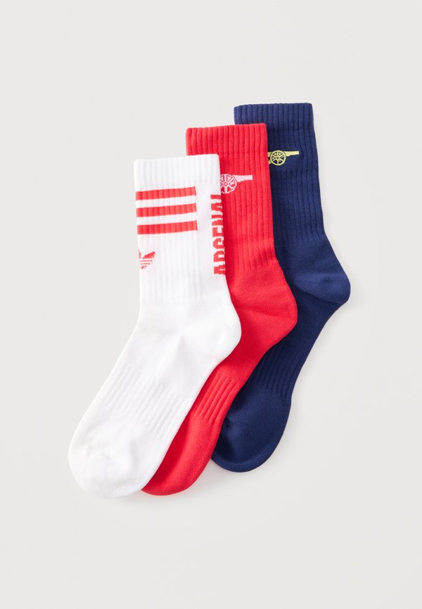 adidas Originals ARSENAL UNISEX 3 PACK - Socks - pure ruby/white/collegiate navy