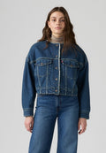 Levi's® COLLARLESS CROP TRUCKER - Denim jacket - rogue rumor
