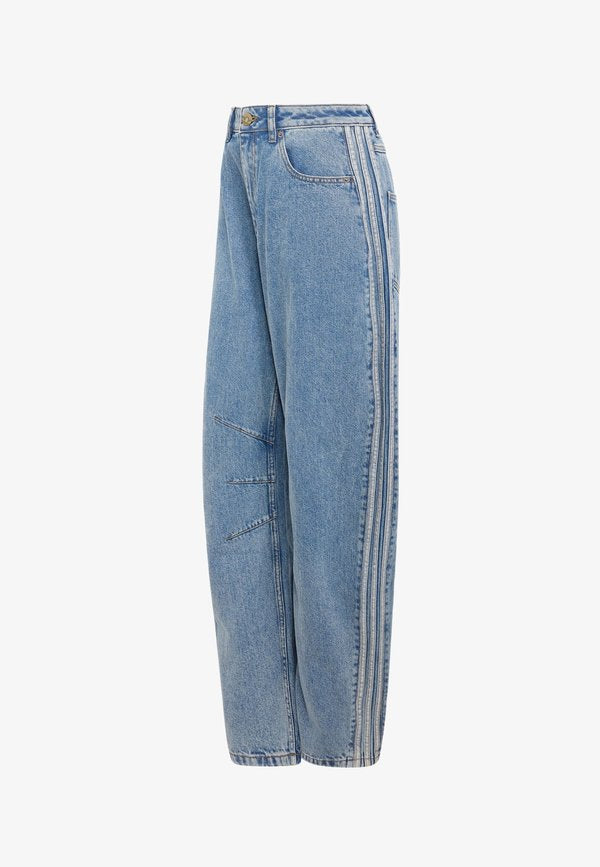 adidas Originals BARREL PNT D - Relaxed fit jeans - worn blue denim