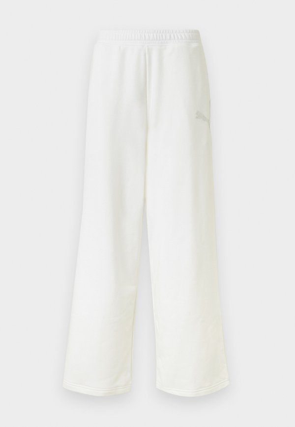 Puma GRAPHIC LEO LUXE BEDAZZLED SLOUCHY - Tracksuit bottoms - puma white