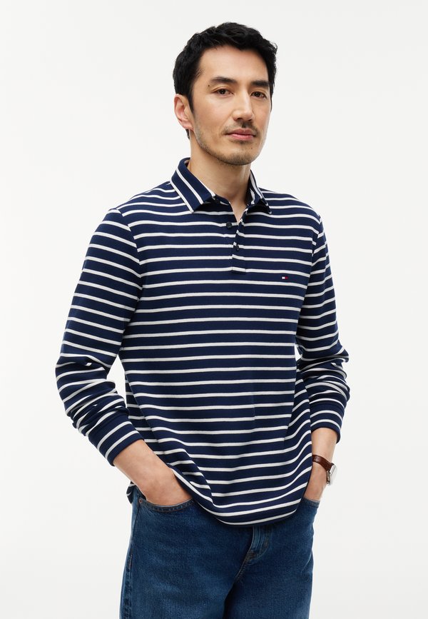 Tommy Hilfiger WAFFLE - Long sleeved top - carbon navy/ivory petal