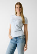 Guess SPITZEN-DREIECK-LOGO - Print T-shirt - hellblau