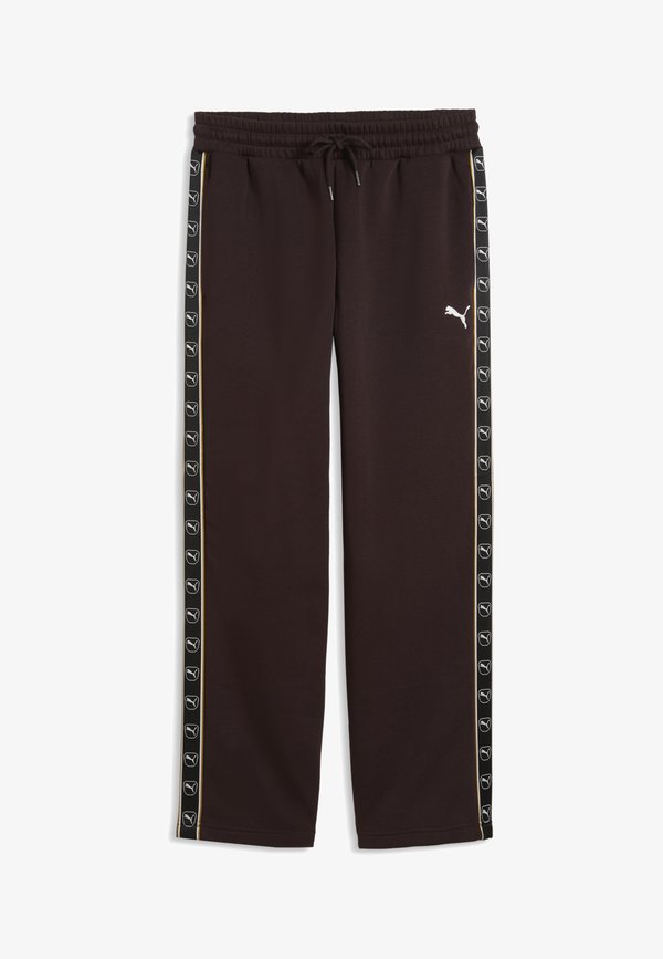 Puma ESSENTIALS ELEVATED TAPE RELAXED HOSE - Tracksuit bottoms - chocolate fondue