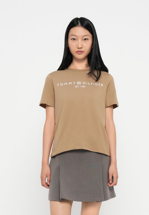 Tommy Hilfiger REG CORP LOGO  - Print T-shirt - driftwood taupe