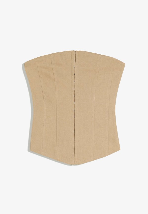 Bershka TOP BANDEAU - Top - camel