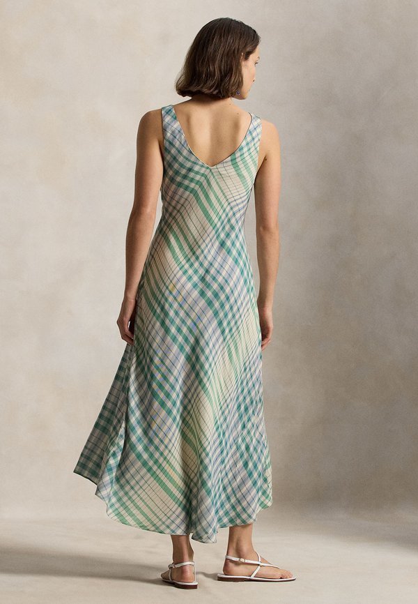 Polo Ralph Lauren PLAID PANELED SLEEVELESS DRESS