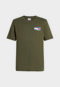 Tommy Hilfiger BRAND LOVE BACK FLAG GRAPHIC TEE - Print T-shirt - huntsman green