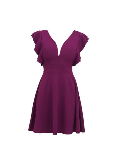 WAL G. FLUTTER SLEEVES DRESS