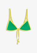 Bershka CONTRAST TRIANGLE - BIKINI TOP - Bikini top - evergreen