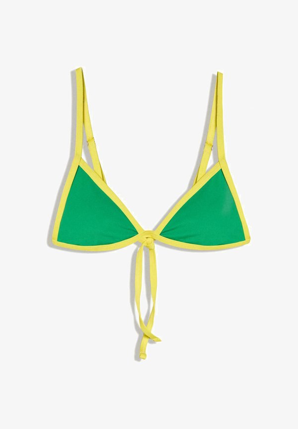 Bershka CONTRAST TRIANGLE - BIKINI TOP - Bikini top - evergreen