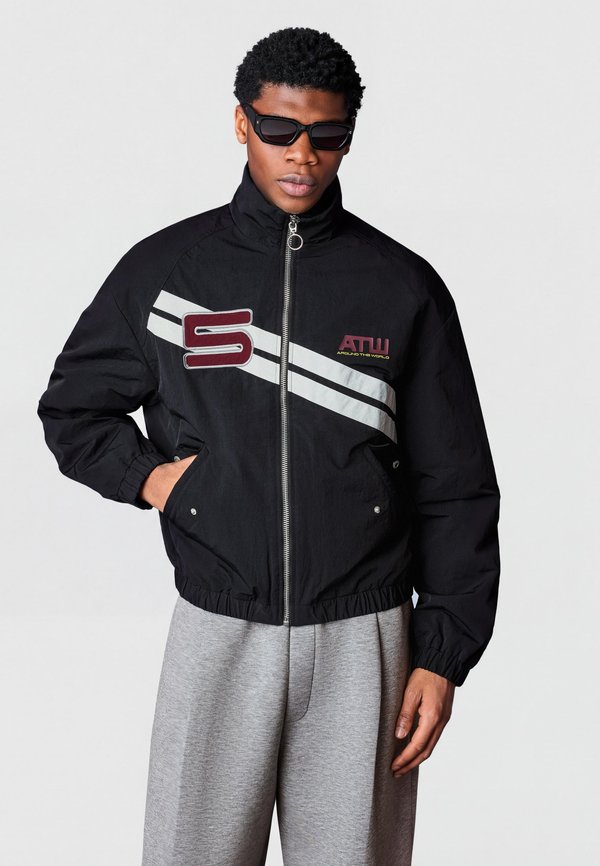 Bershka PRINTED ZIP-UP - Training jacket - black