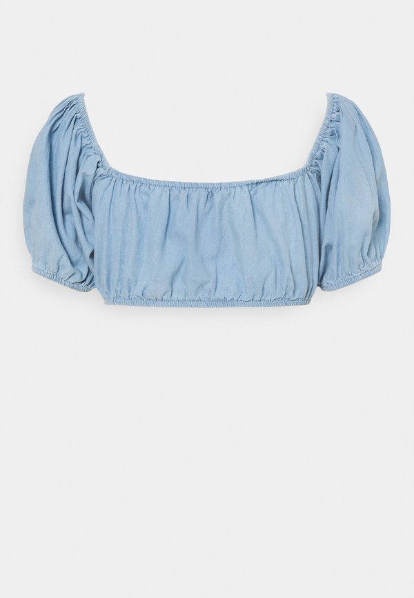 Missguided CHAMBRAY CROP TOP