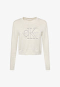 Calvin Klein Jeans LOGO OUTLINE TOP - Jumper - light grey heather