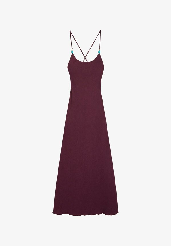 Bershka RUSTIC STRAPPY - MIDI DRESS - Day dress - mauve