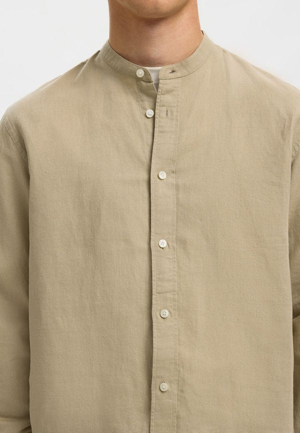 Selected Long sleeved linen blend
