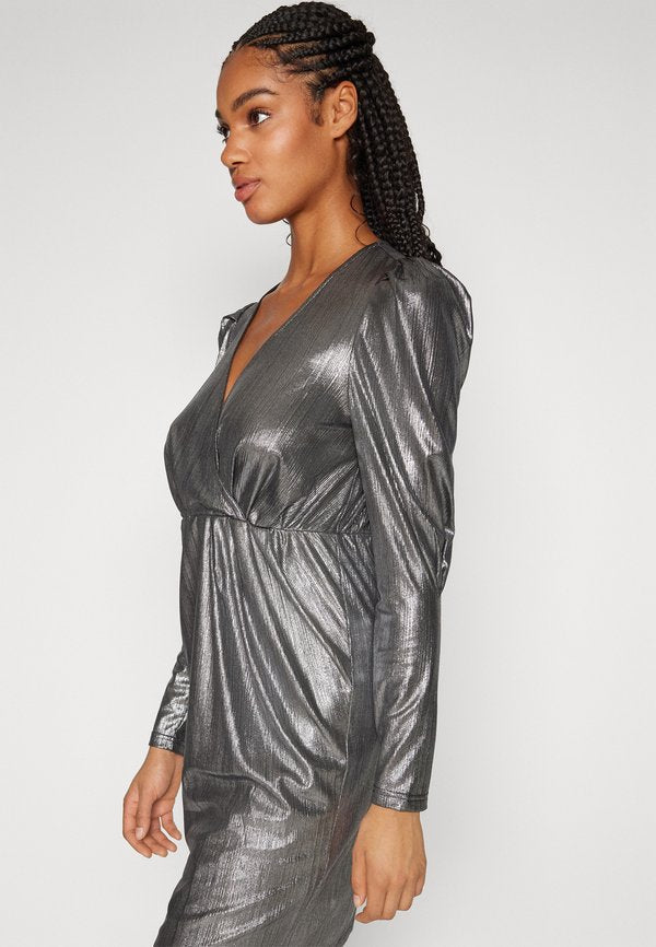 VILA VILINEA MIDI FAKE WRAP DRESS