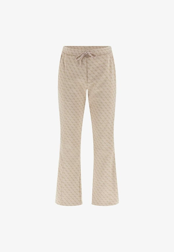 Guess REGULAR FIT LOGO - Tracksuit bottoms - hellbraun