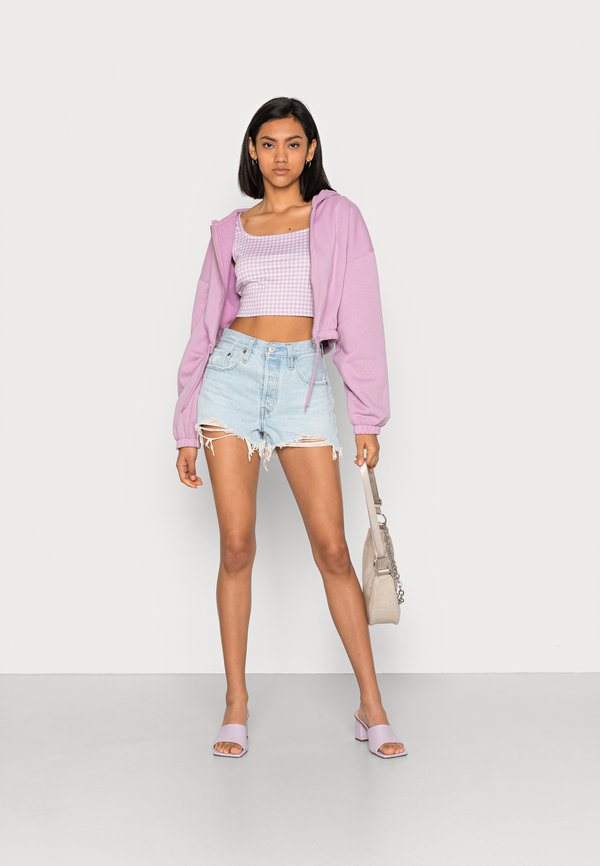 VILA VICHECK SQUARE NECK CROPPED