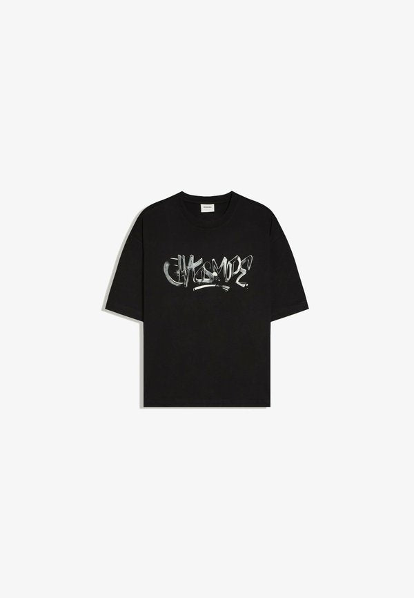 Bershka GRAFITTI BOXY - TSHIRT - Print T-shirt - black