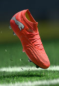 Puma FUTURE 9 ULTIMATE FG - Firm-ground football boots - glowing red/white/black/silver-coloured