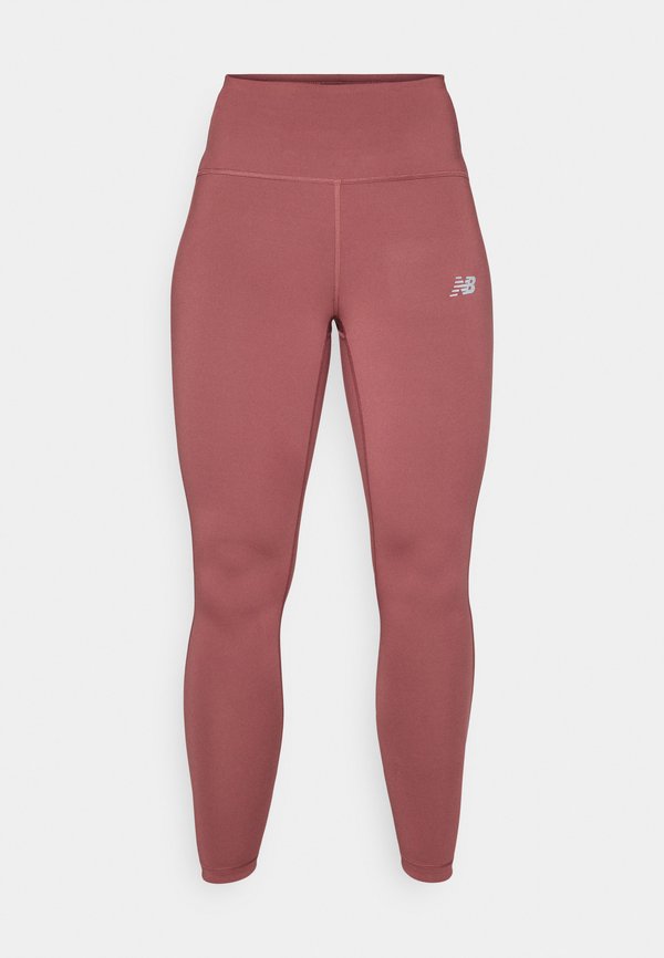 New Balance SLEEK HIGH RISE - Leggings - Trousers - washed burgundy
