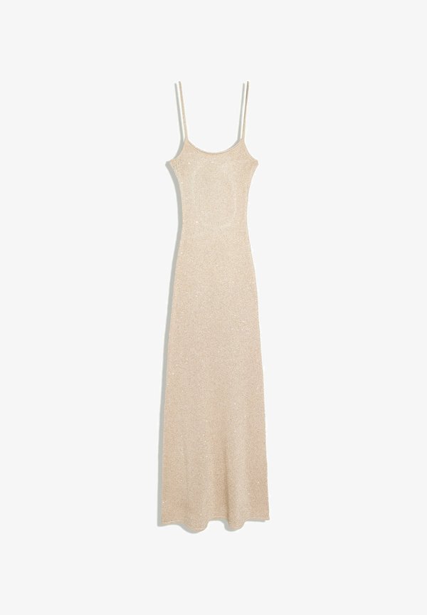 Bershka SEQUIN - MIDI DRESS - Jumper dress - gold-coloured