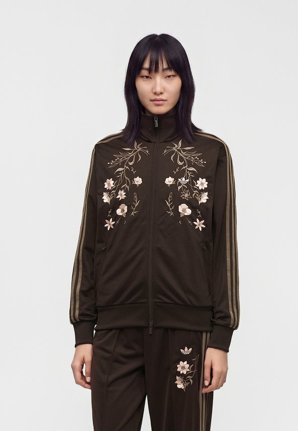 adidas Originals FIREBIRD LOOSE EMBROIDED - Zip-up sweatshirt - aurora coffee