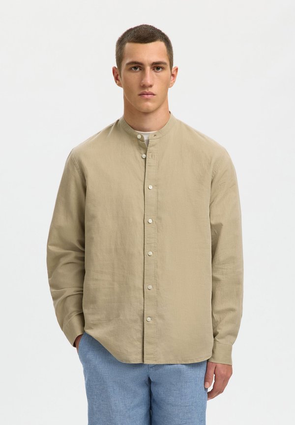 Selected Long sleeved linen blend
