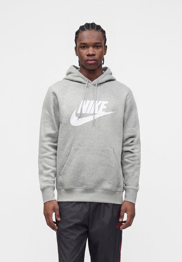 Nike Sportswear CLUB - Hoodie - dark grey heather/light smoke grey/white