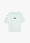 Bershka BOXY FIT PRINT T-SHIRT - Print T-shirt - light blue