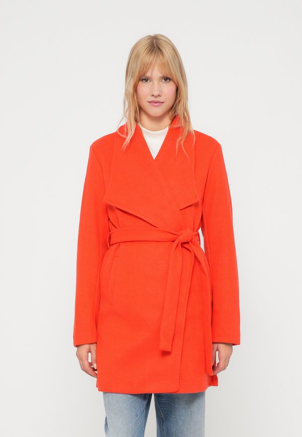 VILA VICOOLEY COLLAR BELT COAT