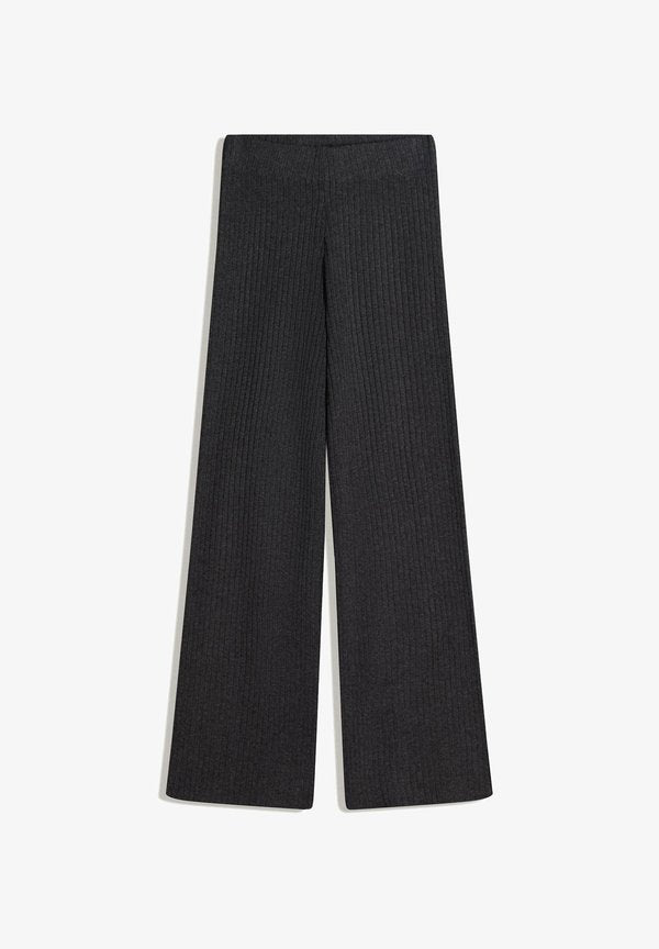 Bershka WIDE-LEG - Trousers - dark grey