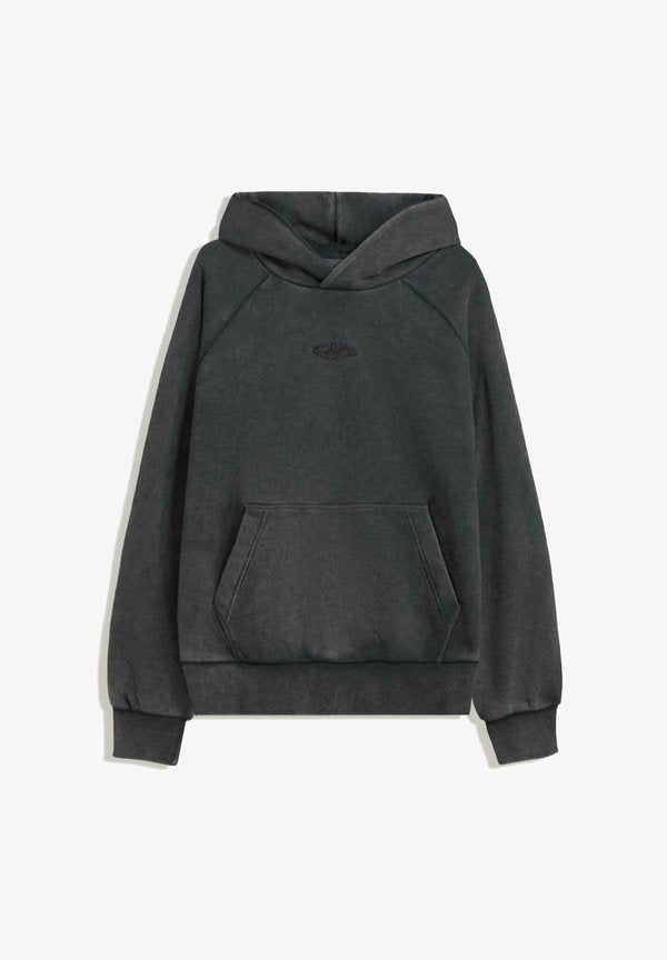 Bershka BOXY  - Hoodie - mottled dark grey