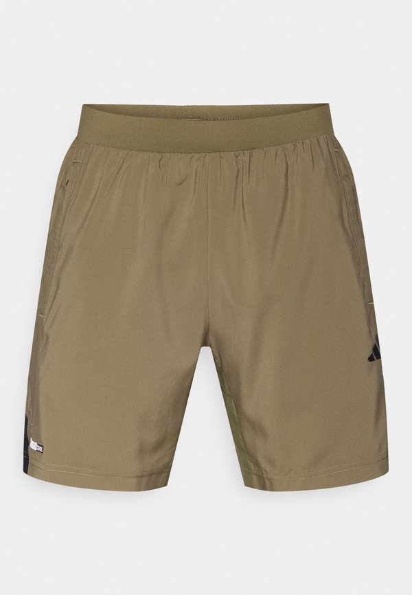 adidas Performance TECH ESSENTIALS WORKOUT  3 STRIPES - Sports shorts - olive strata