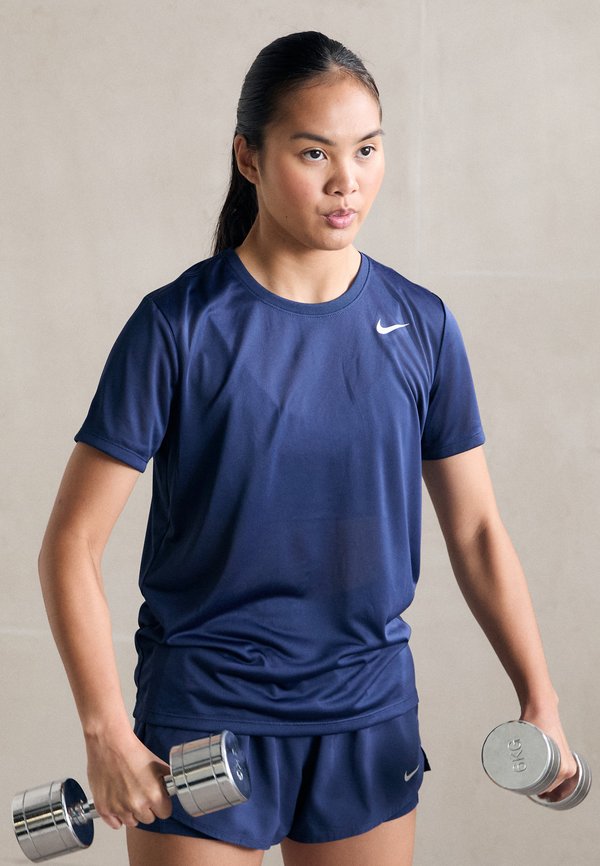 Nike Performance TEE - Sports T-shirt - midnight navy/white