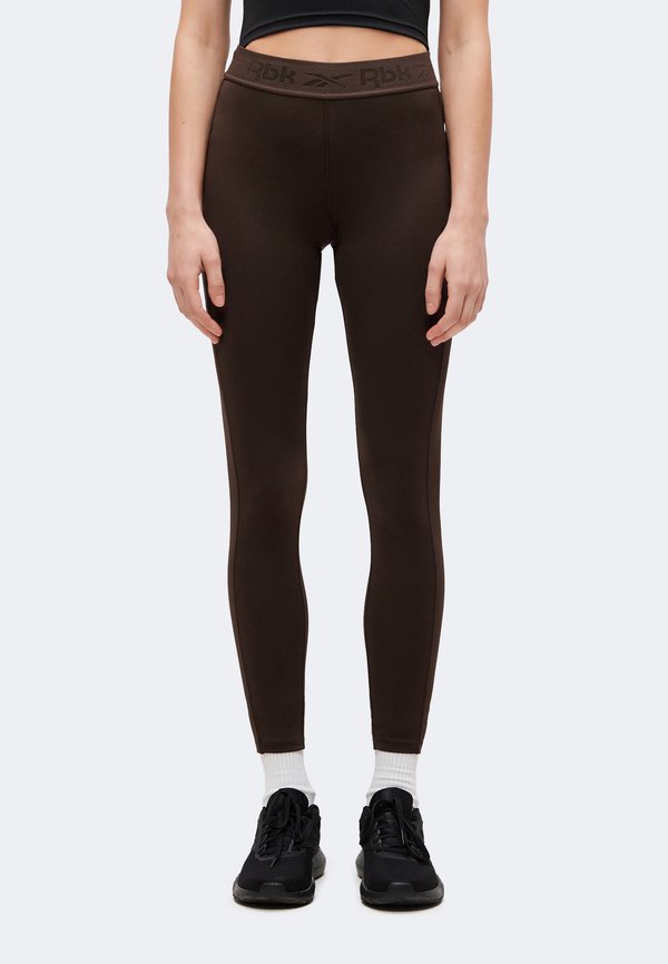 Reebok CORE FITNESS TRAINING RUCHED  - Leggings - espresso