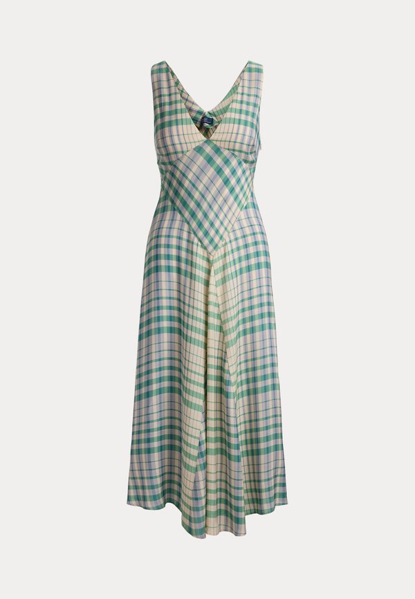 Polo Ralph Lauren PLAID PANELED SLEEVELESS DRESS