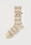 Tommy Hilfiger BRETON STRIPE UNISEX 2 PACK - Socks - sand/white