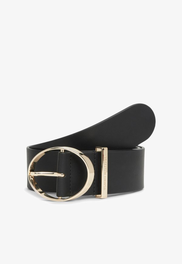 Tommy Hilfiger HIGH WAIST OVAL BUCKLE LEATHER BELT - Belt - black